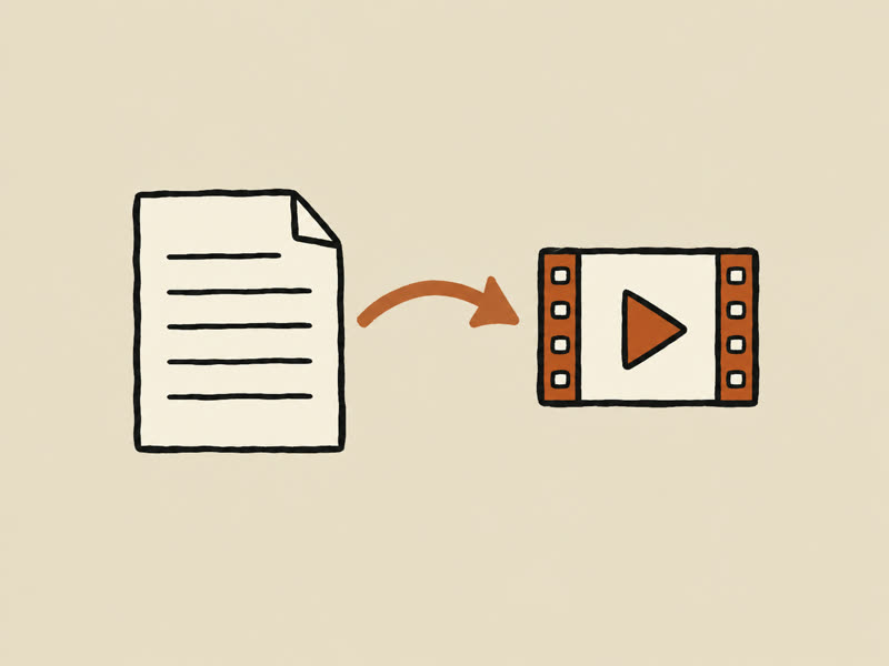 Ein Dokument, das zu einem Filmstreifen wird